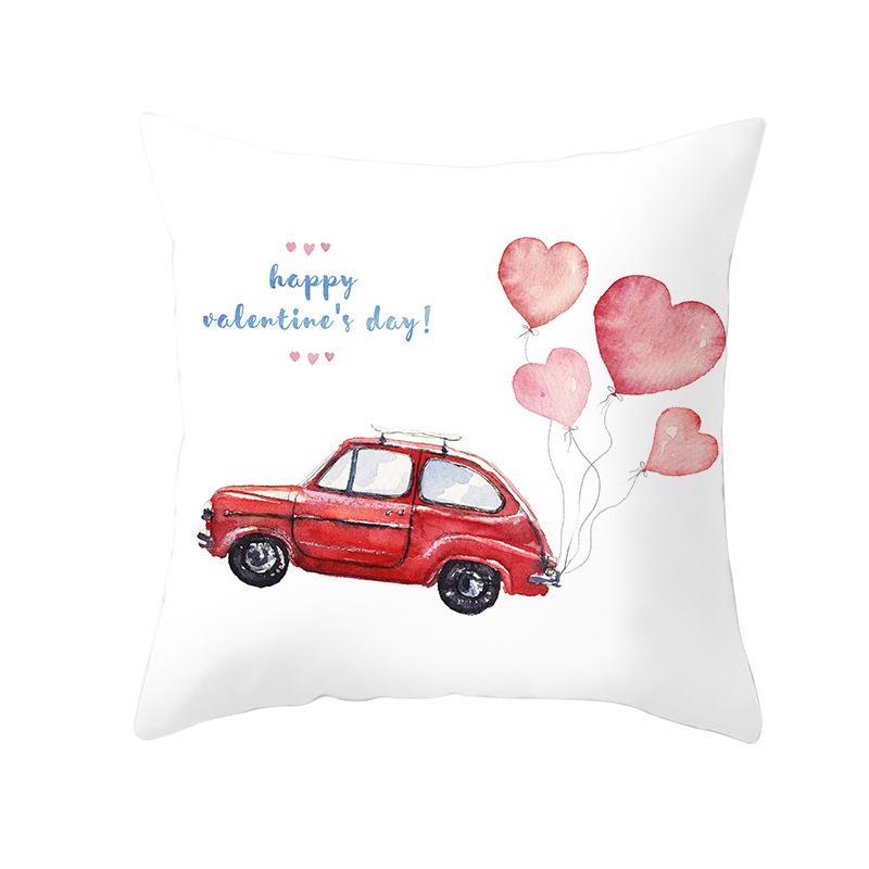 Pink Series Valentine's Day Peach Skin Pillowcase Home Sofa Cushion Cover Square Pillowcase