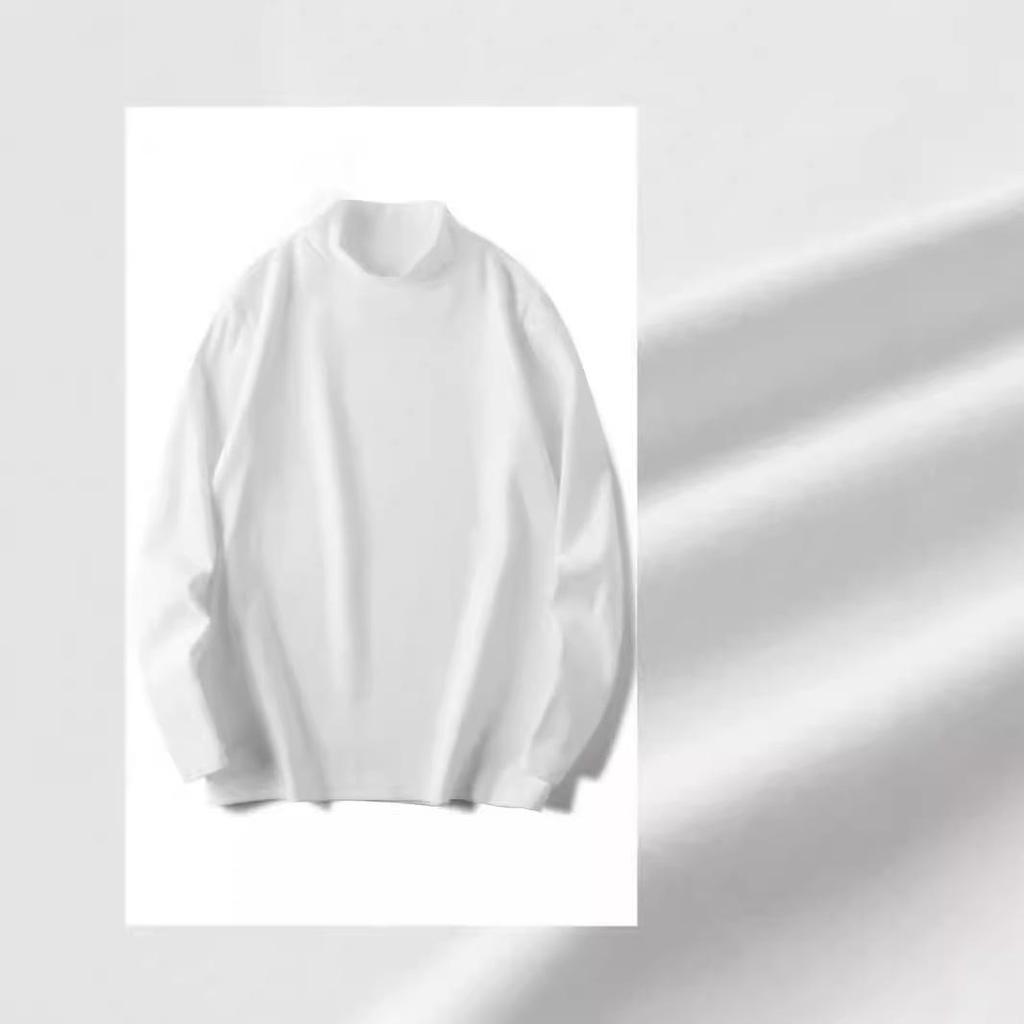 Unisex Thermal Half-Turtleneck Long Sleeve Tee for Autumn/Winter