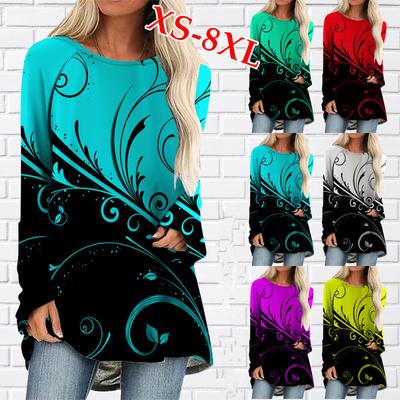 XS-8XL Women Autumn and Winter Clothes Ladies Long Sleeve Tops 3D Printed Shirts Loose Tunic T-shirts Pullover Blouses