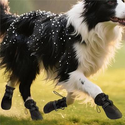 Dog Shoes 4-Piece Set For Hot Pavement Anti-Slip Pet Supplies Dog Paws Wound Recovery Boot For Hiking Walking Outdoor