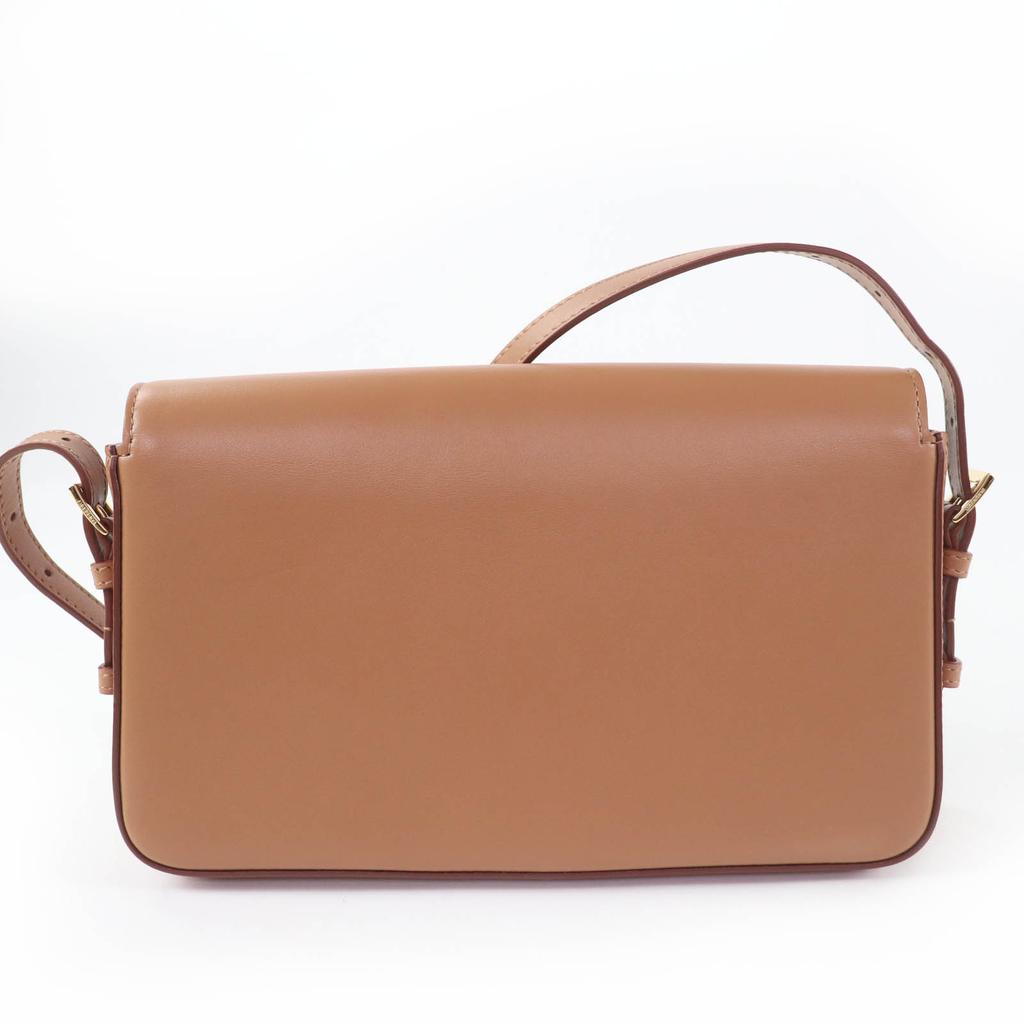 Excellent BURBERRY Shoulder Bag Grace Logo Leather Brown Leather Women Used