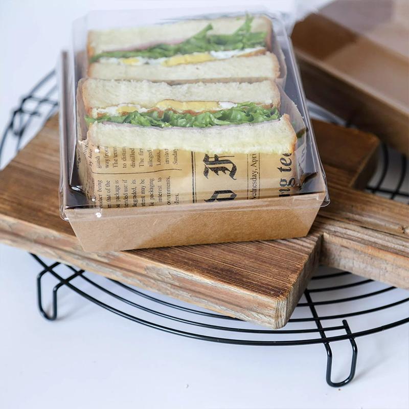 Scatola Rettangolare per Sandwich, Rotolo Torta e Pasticceria Confezione da 50 Pezzi per Confezione