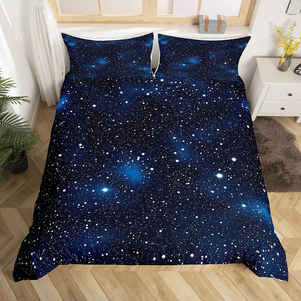 Galaxy Soft Duvet Cover Quen King-Sized Dimensionsd Dimensions Modern Universe Star Print Beding Set Abstract Geometric Comfortable Quilt Cover For