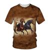 Men's Horse 3D Print T-shirt Short Sleeve Crew Neck Tee Men's Clothing Summer Outdoor Sportswear Casual T Shirts