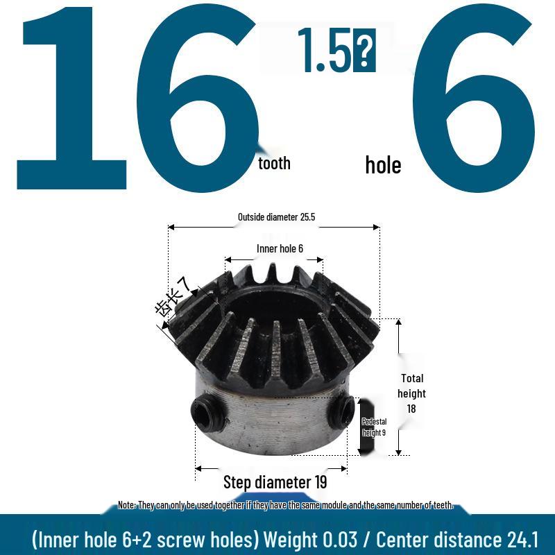 Coppia conica standard a 90°, 1:1 Rapporto, Alesaggio Finito, Fissaggio con Foro Filettato, No. Acciaio 45 Bonificato.