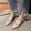 Lave hæler for kvinner Slingback-sko Kvinne Vår Sommer Flats Elegante Festsandaler Sexy Naglekjole Loafers Luksus Urban Trendyol