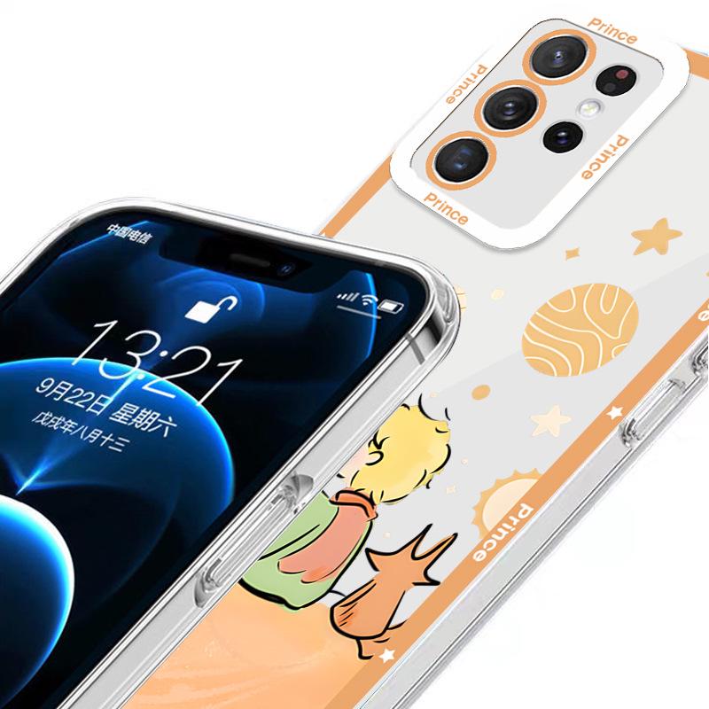 Etui na telefon komórkowy Samsung M11 Angel Eye z wizerunkami Małego Księcia, Małego Lisa i postaci z anime. Przezroczysty design i uroczy styl Ultra.