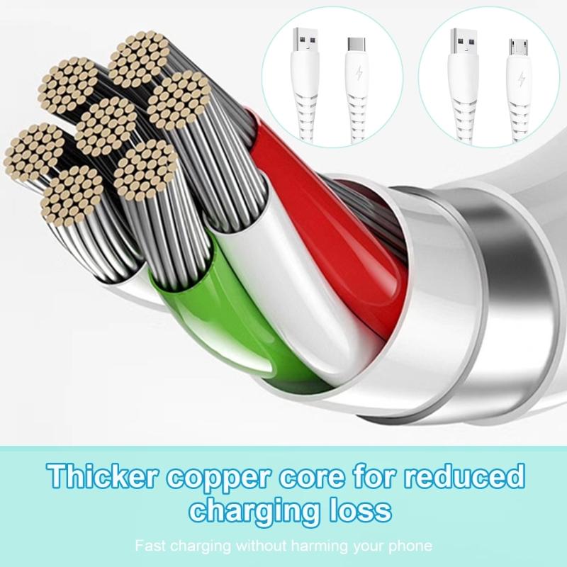 USB Charging Cable Quick Charging Data Cord Male USB to USB 5Pin/Type C Connector Wire Line for Phones Tablets