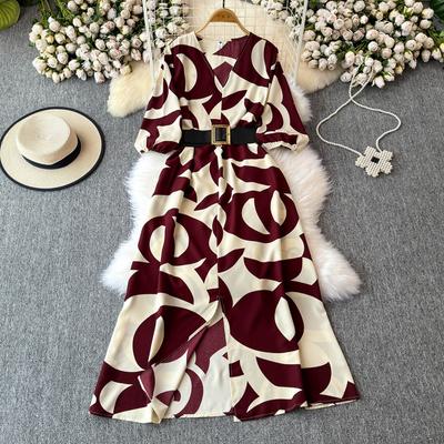 Französisch Stil Lange Sommer Neue frauen Kleidung High-end-Textur High-end Exquisite V-ausschnitt Kleid