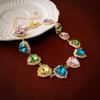 Collar Choker de Corazón de Pedrería Colorida - Moda de Lujo Francesa de Alta Gama para Mujer