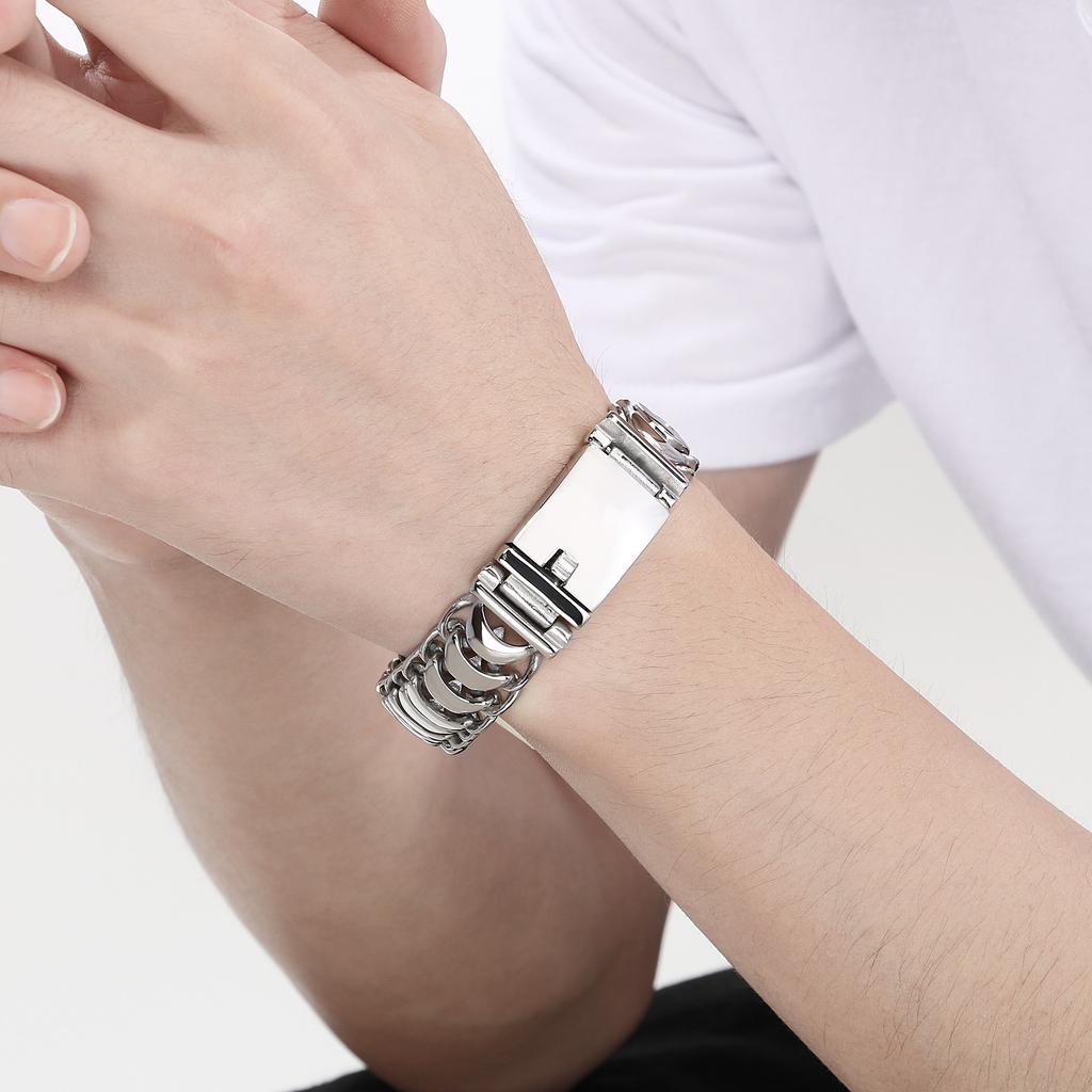 19mm Polished Cast Chain Men's Bracelet - Stainless Steel 316L - KB23390-D
