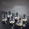 2Pcs/6Pcs Luxurious Crystal Golden Foil S Glass, 0.5Oz/15Ml, Exquisite Handcrafted Spirits Glasses For Whiskey, Vodka Cup