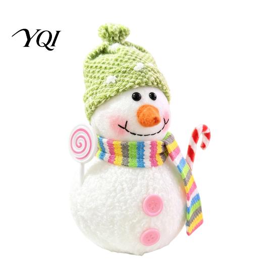 Warm White LED Hanging Decor Lighted Snowman Christmas Ornament with Knitted Hat, Light Cute Holiday Tabletop Pendant for Tree, Decorations Gift Kids