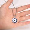 Vnox Turkish Lucky Double Layer Evil Eyes Pendant Necklace for Men, Stacked Blue Eye Necklace Set Jewelry Gift
