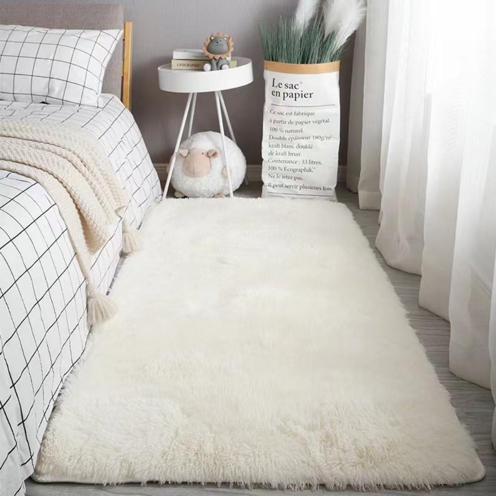 

Long Pile Soft Carpet Living Room Bedroom Bedside Non Slip Skin Friendly Carpet Ins Nordic Style Home Decor Carpet 40X120CM(1.3X3.9FT