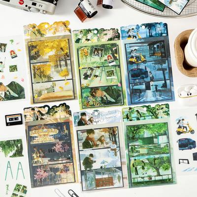 Jugend Jetlag Serie Vintage Baum Charakter Landschaft PET Aufkleber Kreatives DIY Journal Material Collage Schreibwaren