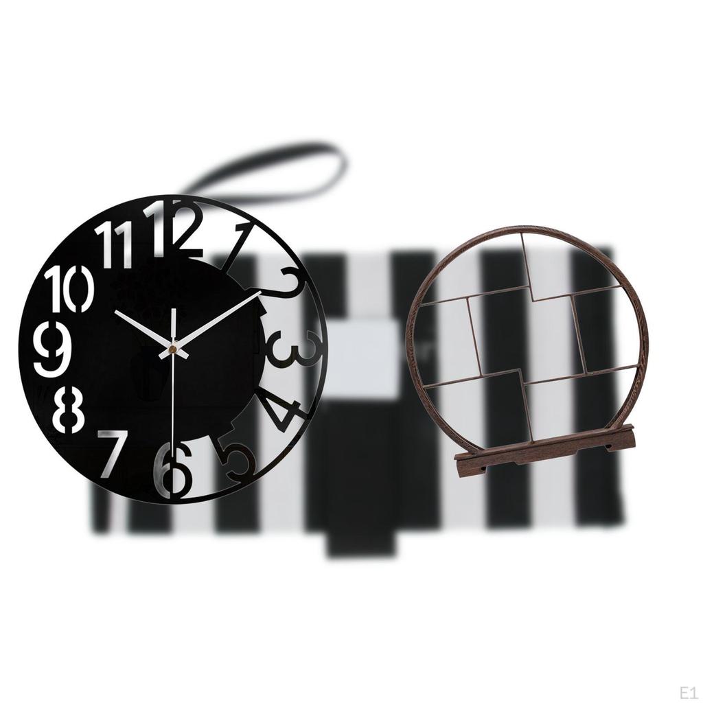Acrylic Wall Clock Large Quiet Modern Design Simple Readable Numerals Artistic Wood
