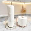 Stylish Iron Roll Paper Towel Holder Golden Decorative Vertical Paper Shelf Minimalist Tissue Stand For Kitchen