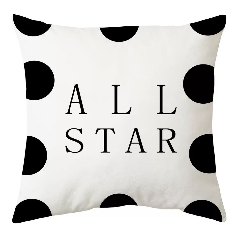 Nordic Black and White Simple Style Geometric Abstract Pillow Case Peach Leather Fleece Home Sofa Pillow Quilt Cushion