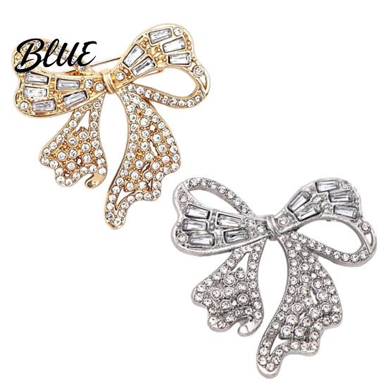 Alloy Brooch Pin Sparkling Rhinestone Bow Brooch Mini Bowknot Shaped Lapel Shape Jewelry Pin Clothing Accessory for Women Girls Minimalist Metal