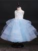 European and American Princess Flower Girl Dress - Long Patchwork Design for Children