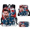 Set Zaino Scolastico per Bambini a Tema Messi con Borsa a Tracolla Astuccio per Studenti Elementari