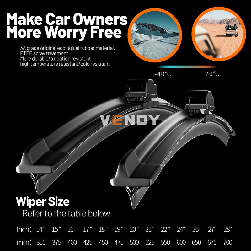 For Dodge Ram 1500 2500 3500 2002-2018 2003 2005 2008 2009 2010 2012 2015 2pcs Front Windshield Wiper Blades Windscreen Wipers