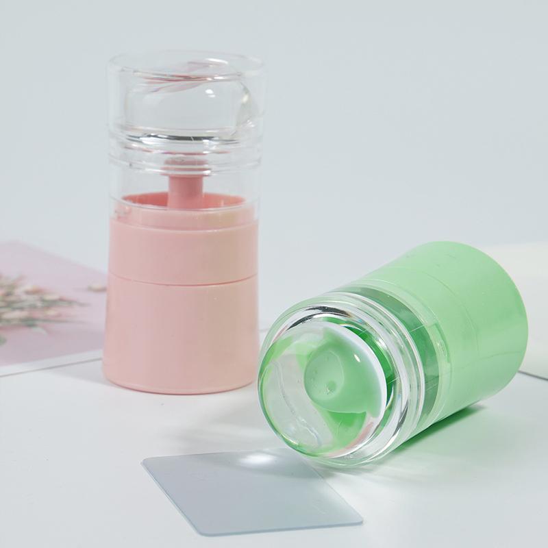 Rotatable Nails Art Stamping Plates Variable Pattern Size Silicone Fingertip Printing French Nail Seal Stamper Scraper Accessor