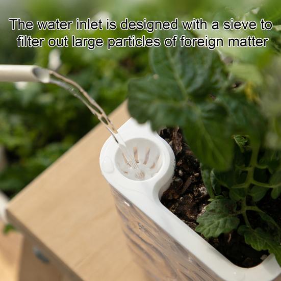Maceta Transparente de Riego Automático para Plantas de Interior y Exterior Maceta de Plantación con Agujero de Drenaje Depósito Profundo Maceta para Hierbas y Flores con Cuerda de Mecha