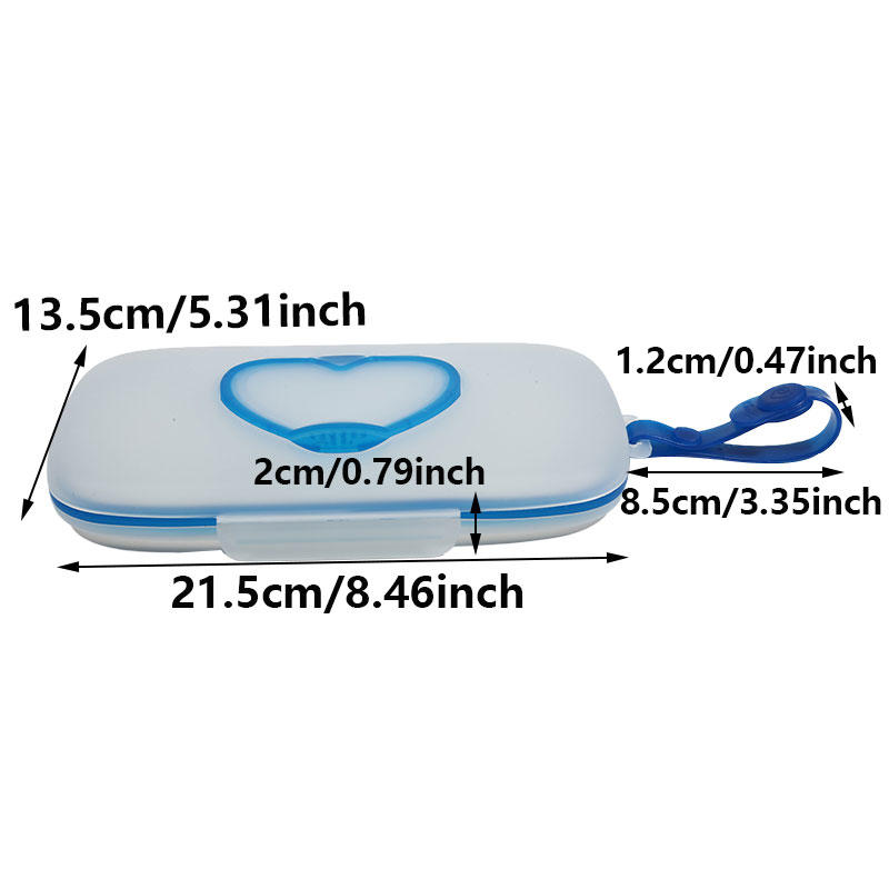 1PC PP Material Portable Heart-Shaped Wet Wipe And Mask Storage Box with Snap Closure for Kids Travel Tissue Holder