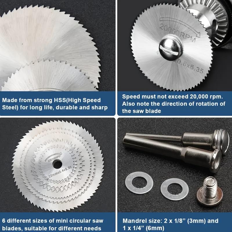 9Pcs HSS Circular Saw Blade Rotary Tool For Metal Cutter Power Tool Set Wood Cutting Discs Drill Mandrel Cutoff