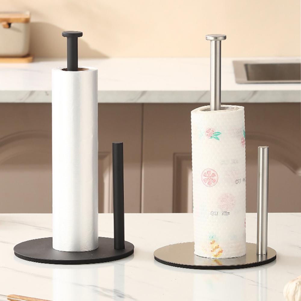 Kitchen Roll Paper Holder Countertop Stainless Steel Paper Holder With Anti-slip Base Roll Paper Dispenser for Household Kitchen