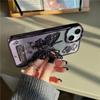Luxury Plating 3D Butterfly Glitter Powder Phone Case for iPhone 15 14 13 12 11 Pro Max 15 Pro Stand Holder Soft TPU Case Cover