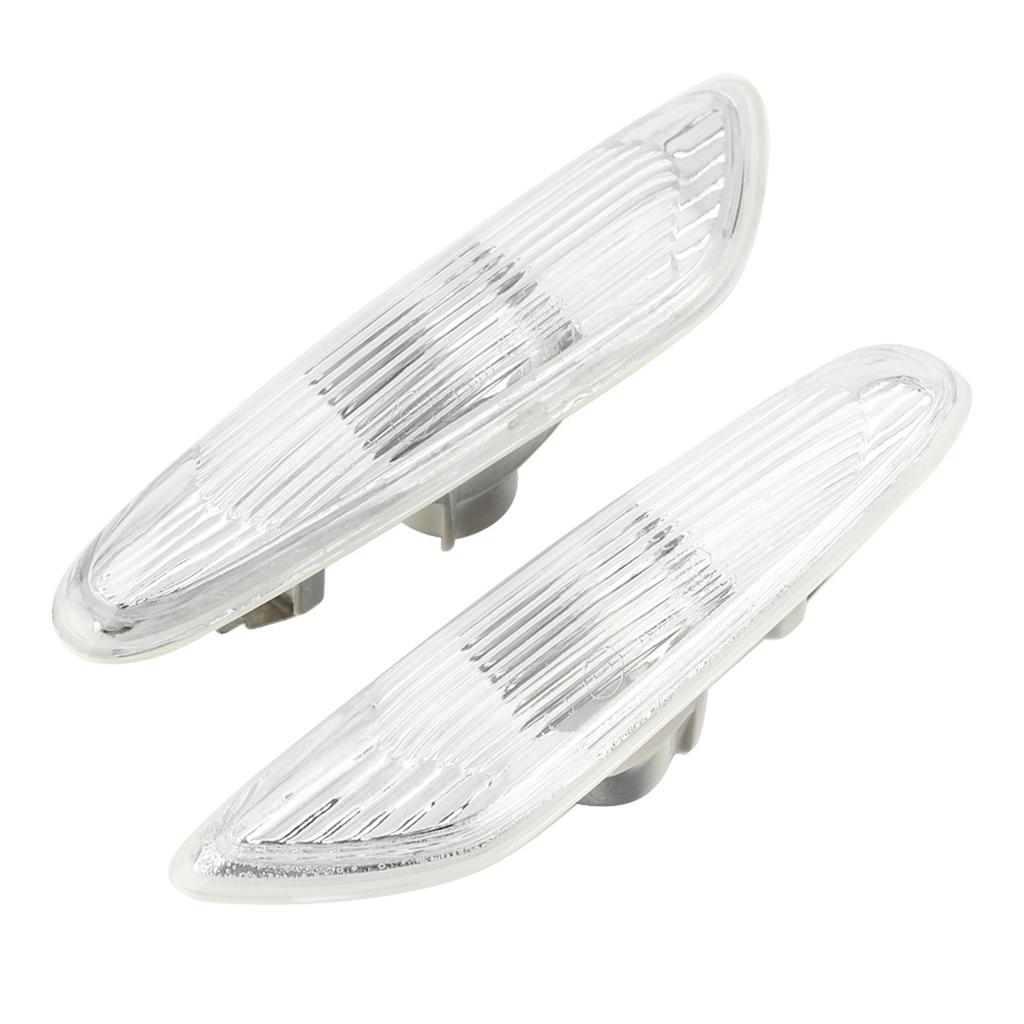 2pcs Side Marker Turn Signal Lights No Bulb for E90 E91 E92 E93 3 Series 2006-2011 (White)