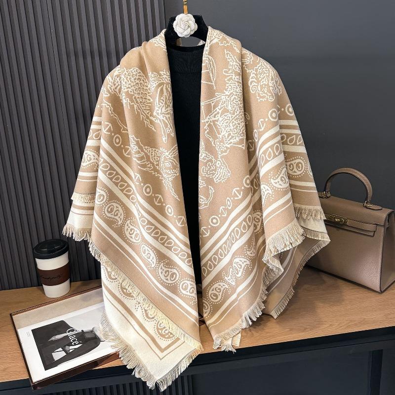 New Imitation Cashmere Scarf for Women Korean Version Contrasting Color Autumn and Winter Warm Couple Scarf British Fashion Long Shawl