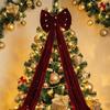 Solid Color Christmas Tree Top Decoration Bow Long Streamers Big Hanging Bow Background Wall