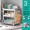 3-Tier 304 Stainless Steel Countertop Dish Rack