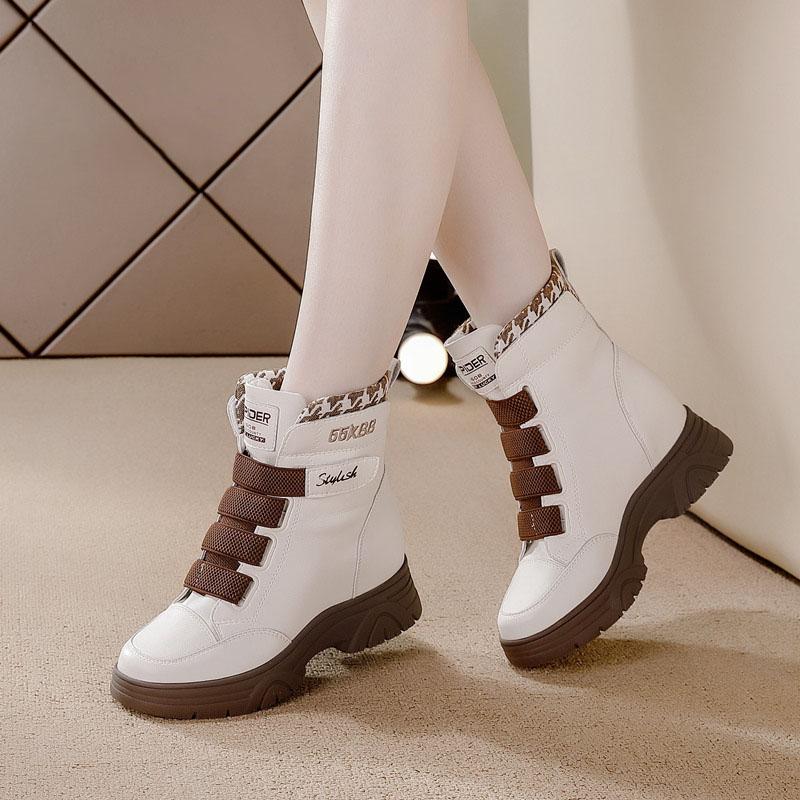 Thick Furry Midsole Snow Boots for Women,winter Warm Cotton Boots with Increased Height Inside, Thick Soled Casual Women's Boots