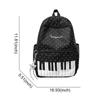 Nylon Casual Laptop Bag 16.9 Inch Polka Dot Piano Key Travel Daypacks with Pendant for Teen Girls Travel Shopping Daily Use