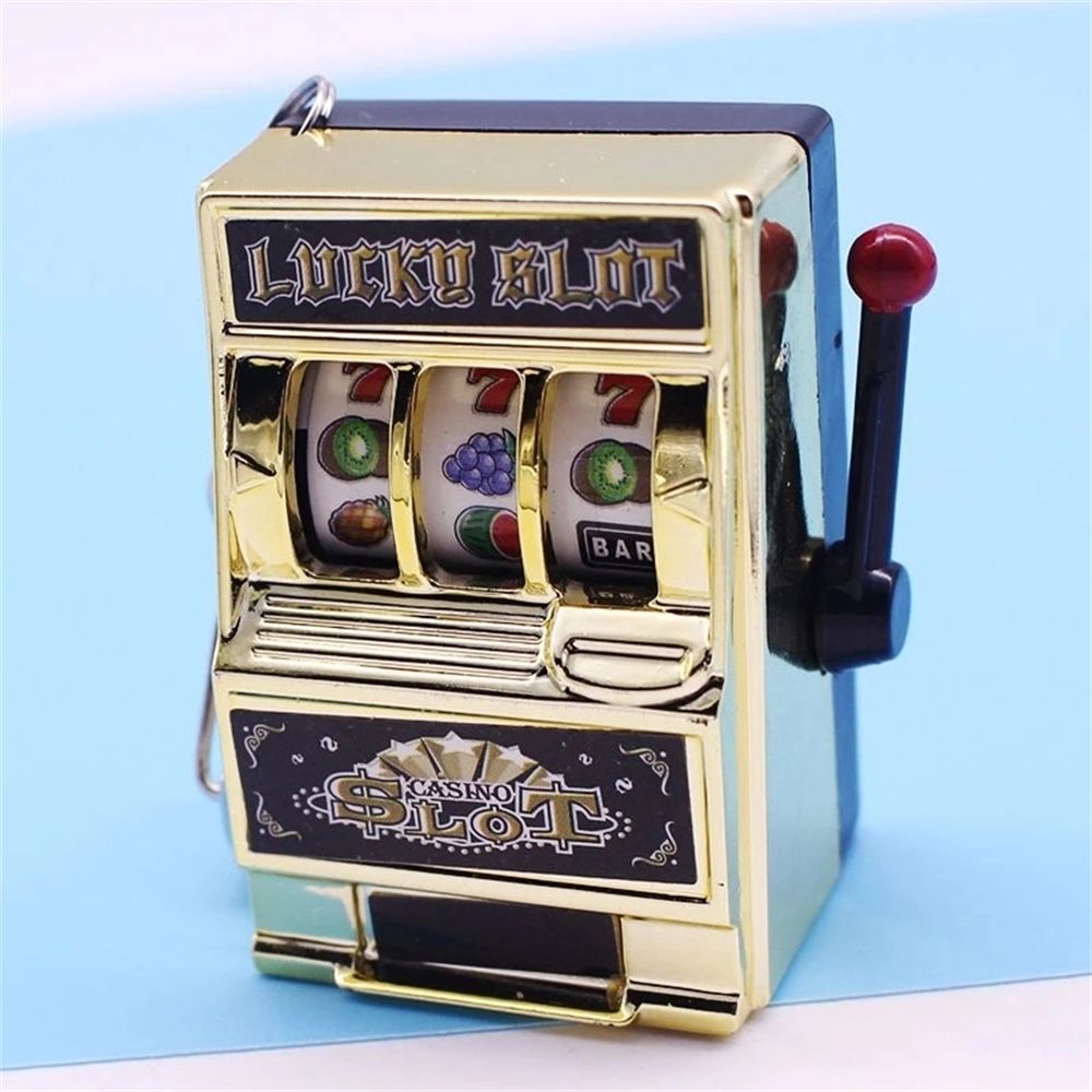Gag Toys Antistress Toys Lucky Jackpot Keyrings Safe Machine Fruit Machine Slot Machine Key Chains