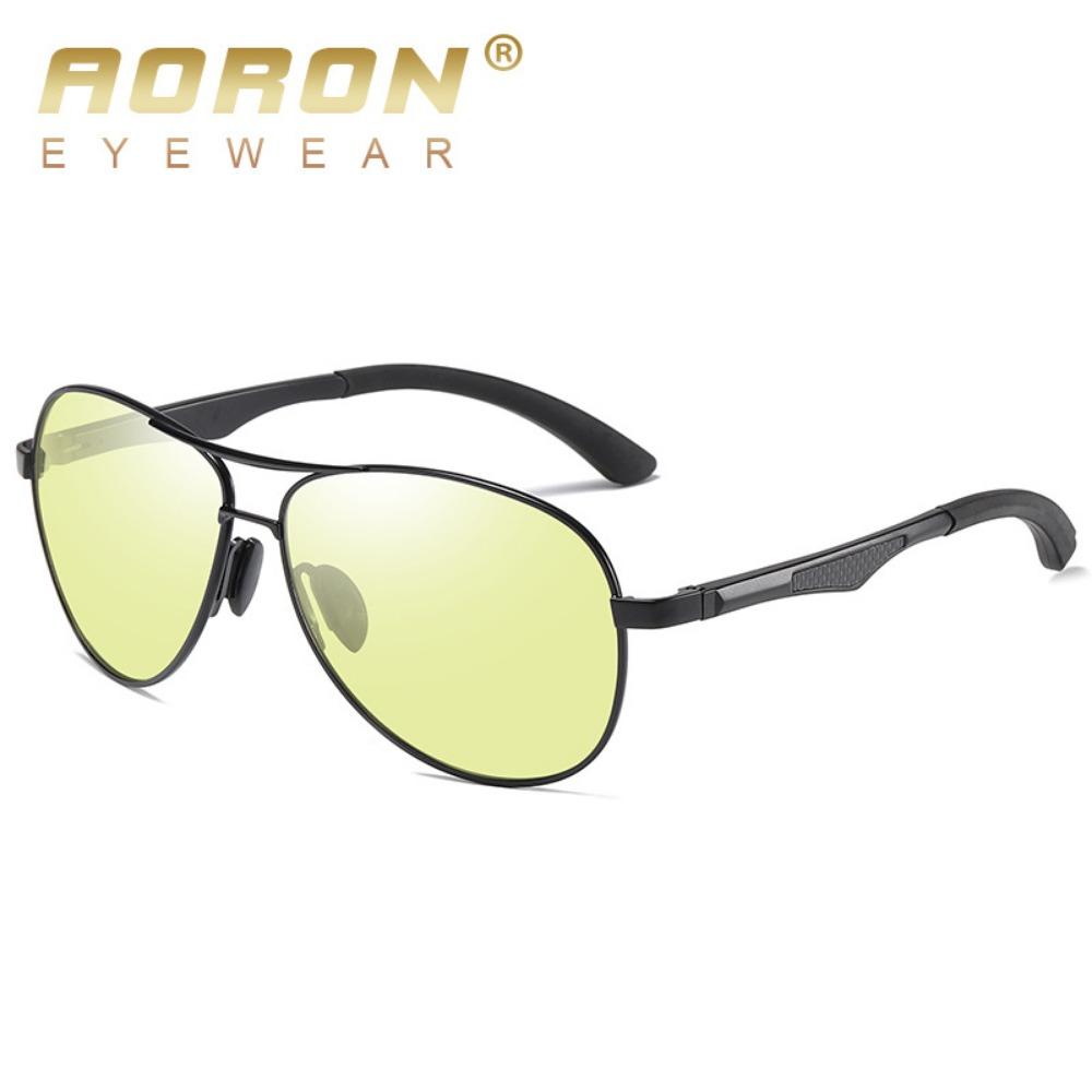 aoron Polarizované sluneční brýle pro noční vidění Kovové sluneční brýle Pánské a dámské Módní Brýle měnící barvu Žabí brýle