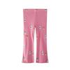 European and American Autumn New Style Girls' Flared Pants Baby Leggings Knitted Outerwear Long Pants Elastic Cotton Children's Pants