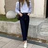 Women's French V-Neck Ruffled Puff Sleeve Shirt - Spring/Autumn Korean Chic