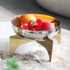 Metal Footed Bowl Modern Living Room Fruit Plate Restaurant Desktop Storage Tray Simple Home Organize Round Decorative Bowl