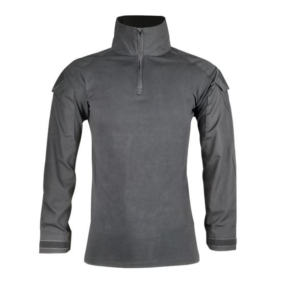 Men Tactical Shirt Long Sleeve Military Combat Shirt Quarter Zipper Stand-Up Collar Shirt for Outdoor Paintball Airsoft Cycling Hiking