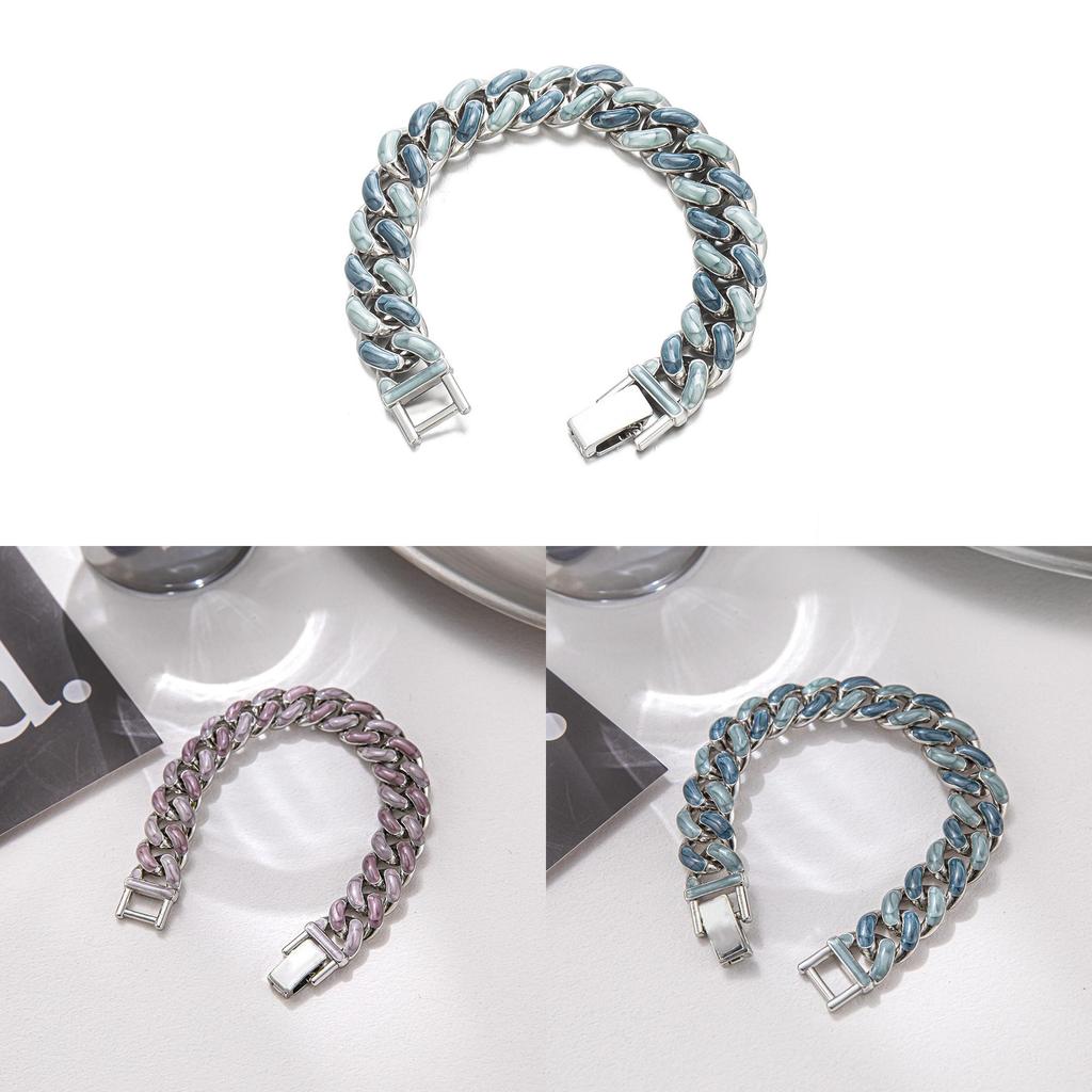 Korean Style Starry Sky Alloy Couple Bracelet With Geometric Design For Travel Gift
