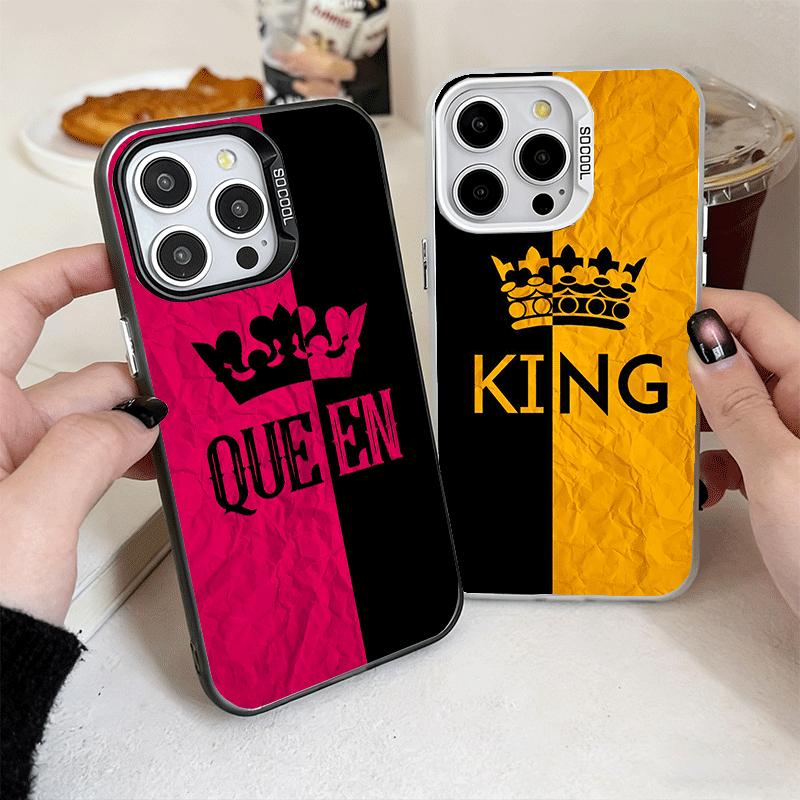 Queen King Couple Theme Shockproof Phone Case for iPhone 17 Air 16 16E 15 Pro Max 14 Plus 13 Mini 12 Back Cover Anti Fall Fundas