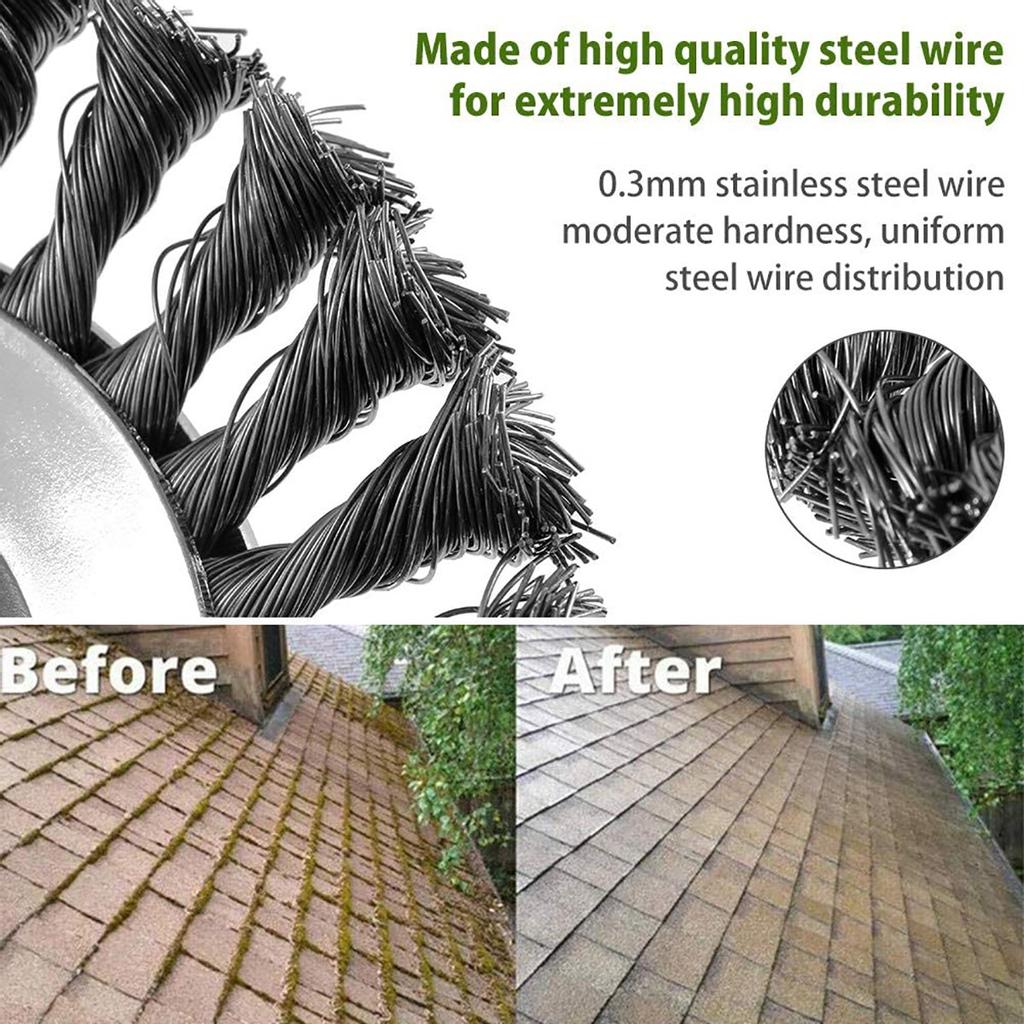 6/8/10inch Wire Brush Trimmer Head Steel Universal Grass Trimmer Blade Head with Lawnmower Blade Adapter Garden Tool