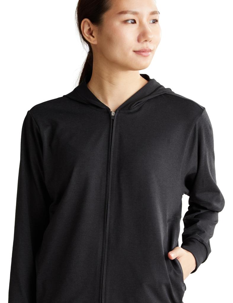 Danskin UV Active Size L Sweatshirt, Moisture-Wicking, Quick-Drying, Antibacterial, Odor-Resistant, Protection, All-Day Hoodie, Women's, Black,