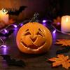 Halloween Atmosphere Light Creepy Pumpkin Light, Jack-O-Lantern Decoration, Scary Warm Glow Lamp Hollow for Indoor Outdoor Holiday Parties Smiling